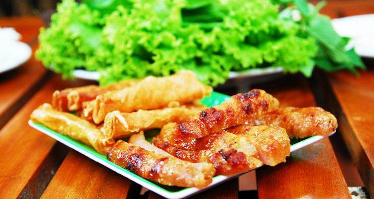 Best Local Food in Nha Trang - Grilled fermented pork roll 