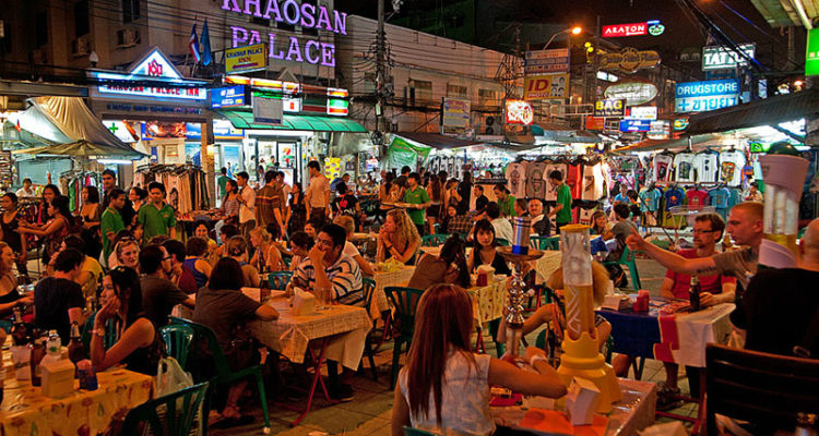 Sleepless street in Bangkok.