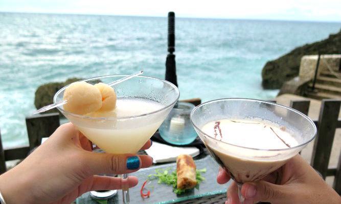 Tourists can enjoy cocktail near the beach