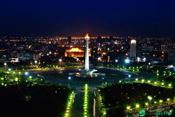 Monas Monument by night - the symbol of Jakarta