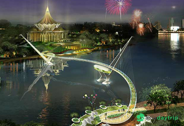 Golden Anniversary Bridge - The famous attraction of whole Sarawak