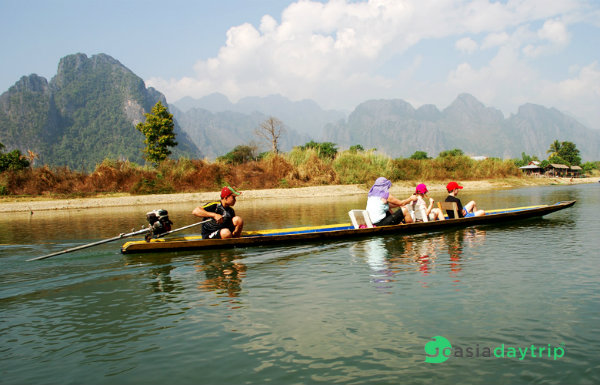 Take a boat in Nam Song River to feel the tranquil atmosphere