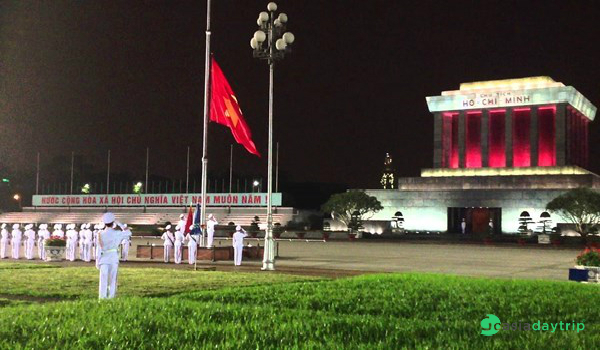Flag lowering ceremony is held everyday at 9 pm